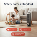 Lasko 1500W Ceramic Tower Space Heater with Digital Display and Remote Control, 5160, Black/Silver