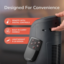 Lasko 1500W Ceramic Tower Space Heater with Digital Display and Remote Control, 5160, Black/Silver