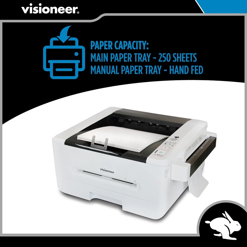 Bundle Impresora + Toner 3K 96-0335 Visioneer Rabbit PC30dwn Impresora láser/copiadora láser, impresora USB de oficina y copiadora para PC y Mac, 30 PPM, alimentador automático de documentos de 250 páginas (ADF), blanco