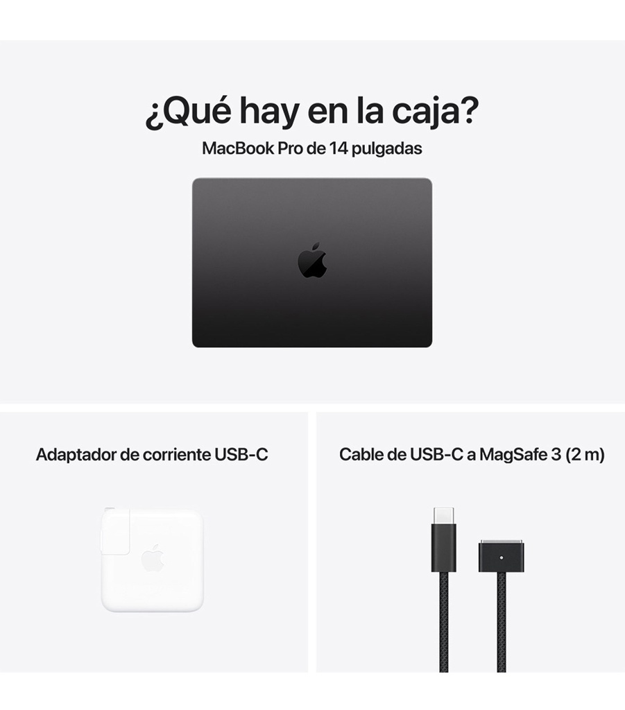 Apple MacBook Pro, 14, M4, CPU de 10 núcleos, GPU de 10 núcleos, RAM 16 GB, SSD 512 GB