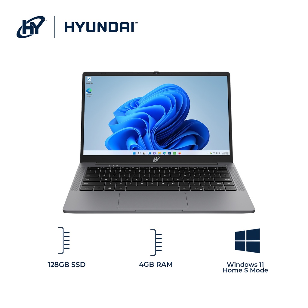 HY Book, N4020, 4GB/128GB, Windows 11 Home S Mode, Type-C Full Function, AC WiFi, Spanish Keyboard - Space Grey