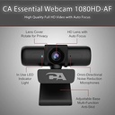 Cyber Acoustics CA Essential Webcam 1080HD-AF – USB Webcam with Microphone for Desktop or Notebooks, 1080p Webcam, HD Auto-Focus and Light Correction, Omni-Directional Microphone