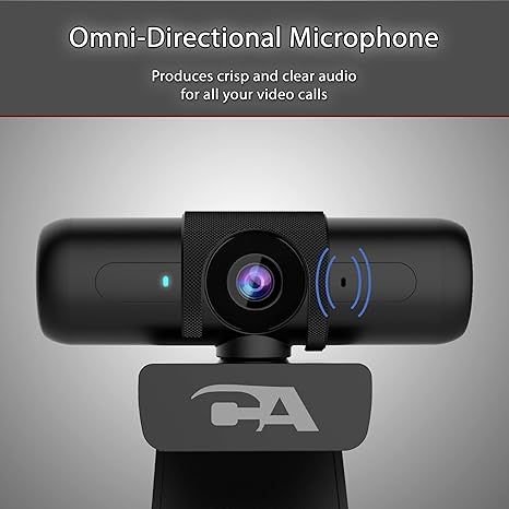 Cyber Acoustics CA Essential Webcam 1080HD-AF – USB Webcam with Microphone for Desktop or Notebooks, 1080p Webcam, HD Auto-Focus and Light Correction, Omni-Directional Microphone