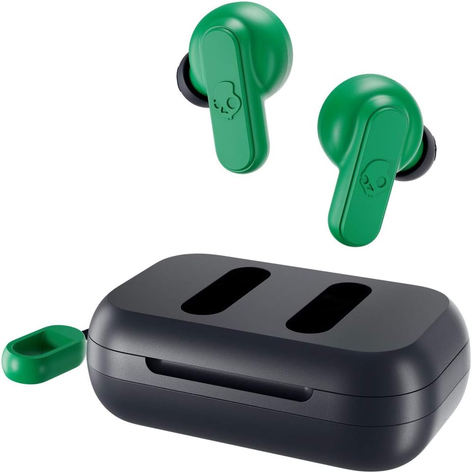Skullcandy Dime Auriculares In-Ear Inalámbricos, 12 h de Autonomía, Micrófono, Compatibles con iPhone Android y Dispositivos Bluetooth, - DARK BLUE/GREEN