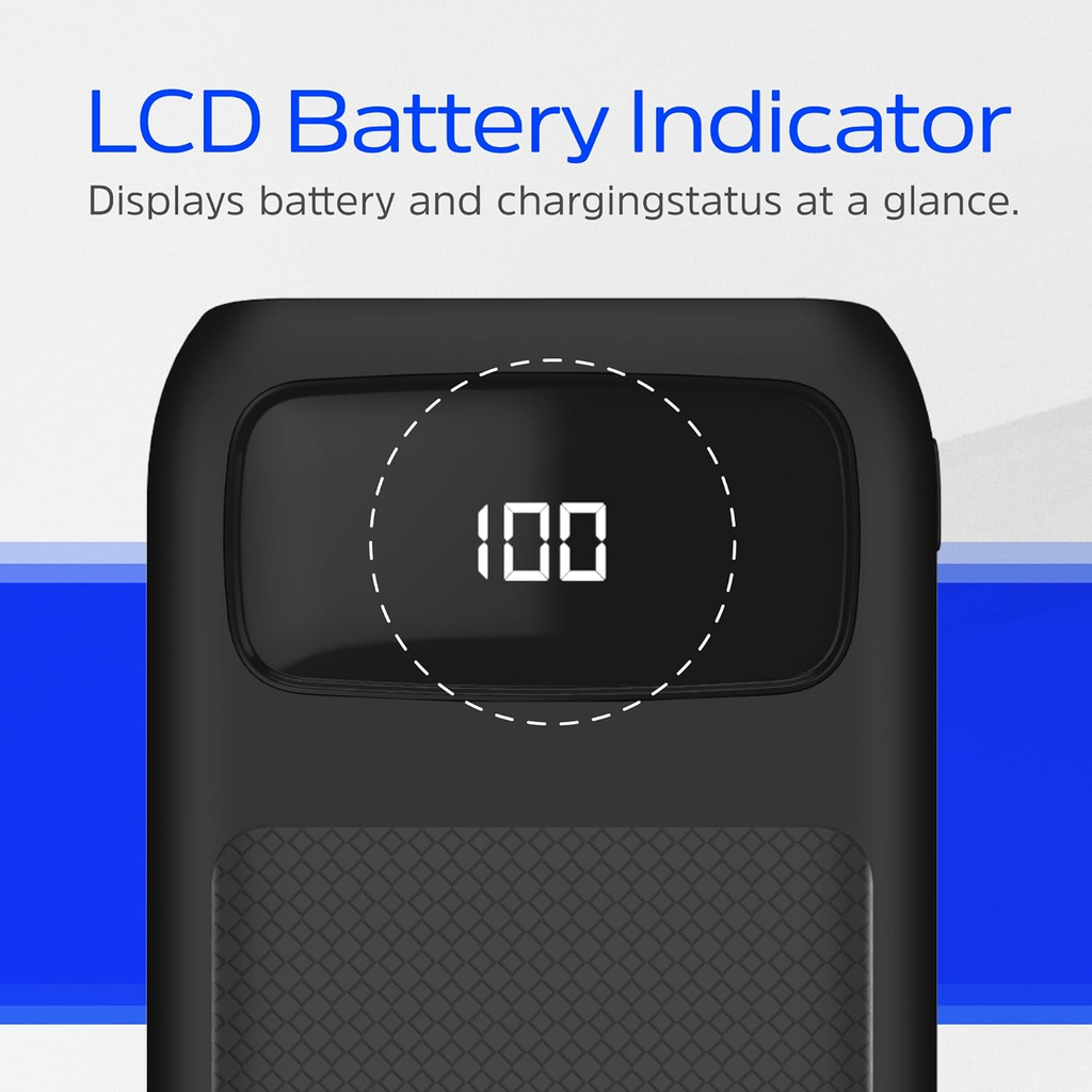 Energizer MAX Power Bank 20,000mAh – Carga Rápida 20W, USB-C + 2 USB-A, Pantalla LCD, Alta Capacidad, Color Negro