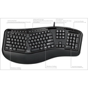 Adesso TruForm AKB-150SB-TAA – Teclado Ergonómico con Lector Smart Card, Certificación TAA, Conexión USB, Diseño Dividido, Color Black