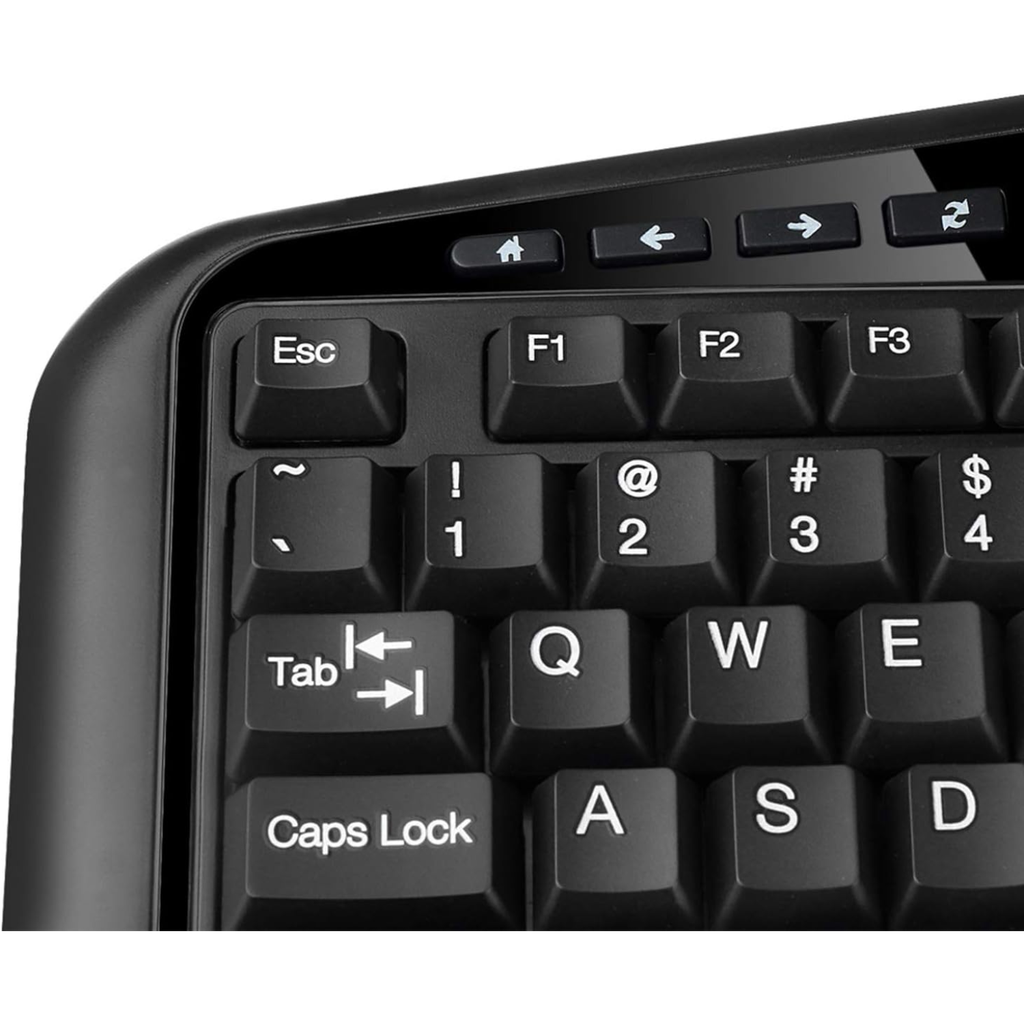 Adesso TruForm AKB-150SB-TAA – Teclado Ergonómico con Lector Smart Card, Certificación TAA, Conexión USB, Diseño Dividido, Color Black