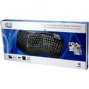Adesso TruForm AKB-150SB-TAA – Teclado Ergonómico con Lector Smart Card, Certificación TAA, Conexión USB, Diseño Dividido, Color Black