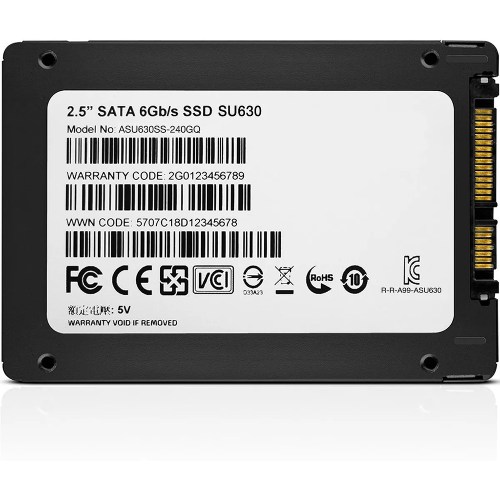 ADATA Ultimate SU630 240GB – SSD Interno 2.5" SATA III (SATA/600), 240GB, Negro, Alto Rendimiento para Laptop y PC