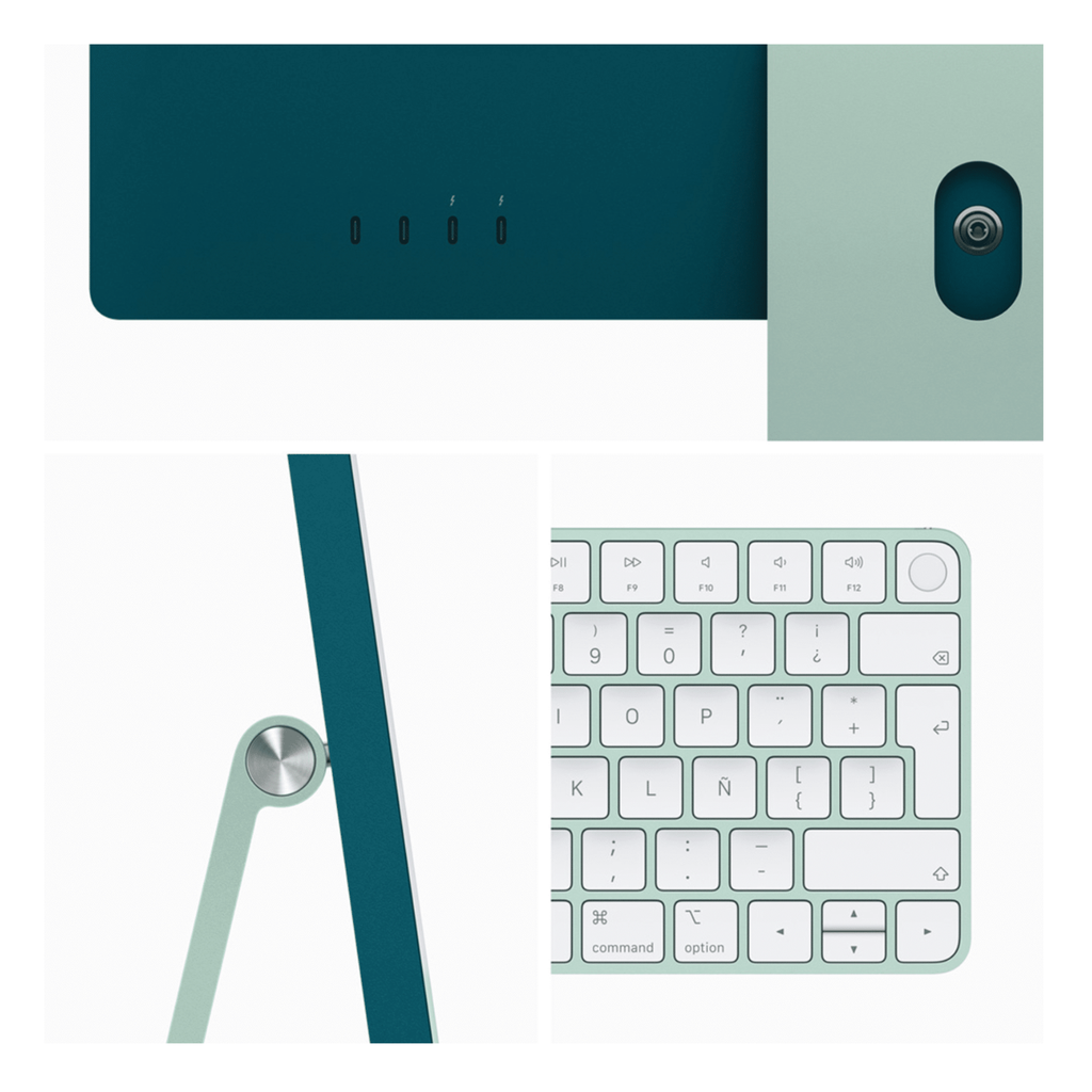 Apple iMac 24″ M3 – All-in-One 4.5K Retina, 8-Core CPU, 10-Core GPU, 8GB RAM, 512GB SSD, Green, Teclado y Mouse Español LATAM