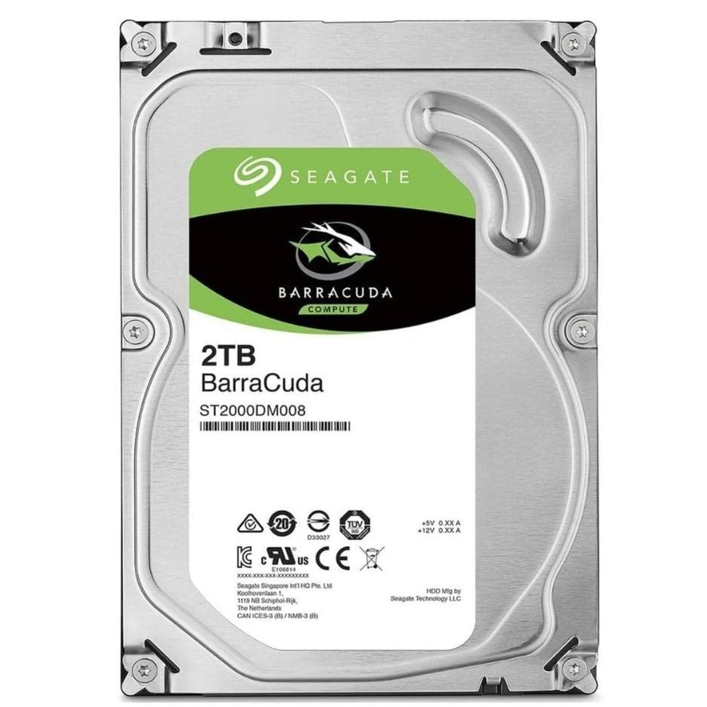 Seagate BarraCuda 2TB ST2000DM008 – Disco Duro Interno 3.5" SATA III (SATA/600), 7200RPM, Ideal para PC de Escritorio