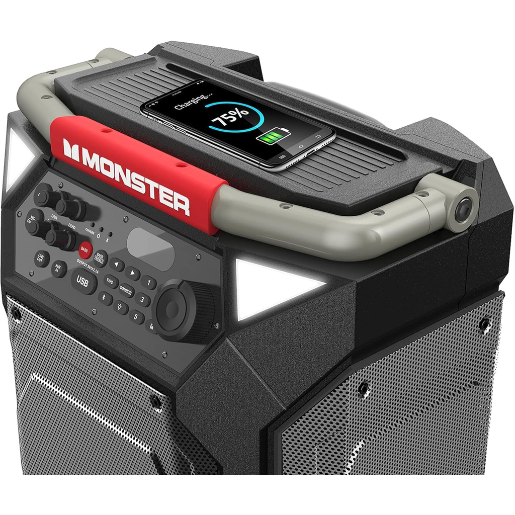 Monster Rockin’ 270 – Bocina Bluetooth Portátil, Sonido Potente, Wireless, Batería de Larga Duración, Ideal para Fiestas y Exteriores