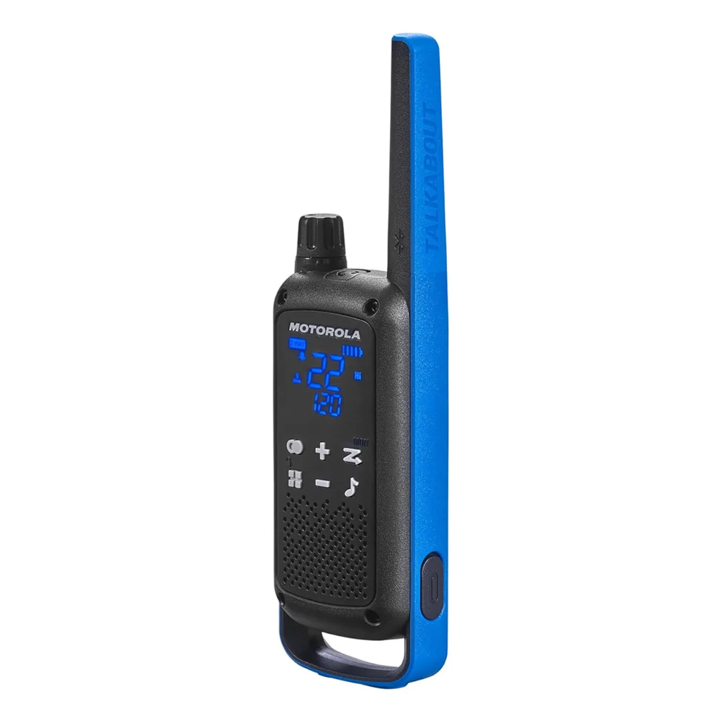Motorola Talkabout T802 Black/Blue – Paquete de 2 Walkie Talkies, Bluetooth, Mensajería Off-Grid, GPS vía App, Emergencias Outdoor, Largo Alcance