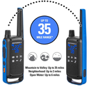 Motorola Talkabout T802 Black/Blue – Paquete de 2 Walkie Talkies, Bluetooth, Mensajería Off-Grid, GPS vía App, Emergencias Outdoor, Largo Alcance
