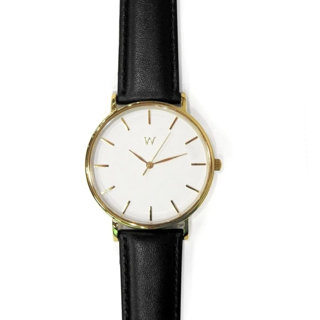 Reloj Wanderlust de Pulsera – Esfera Blanca con Correa Negra + 2 Correas de Regalo, Diseño Elegante y Versátil para Uso Diario