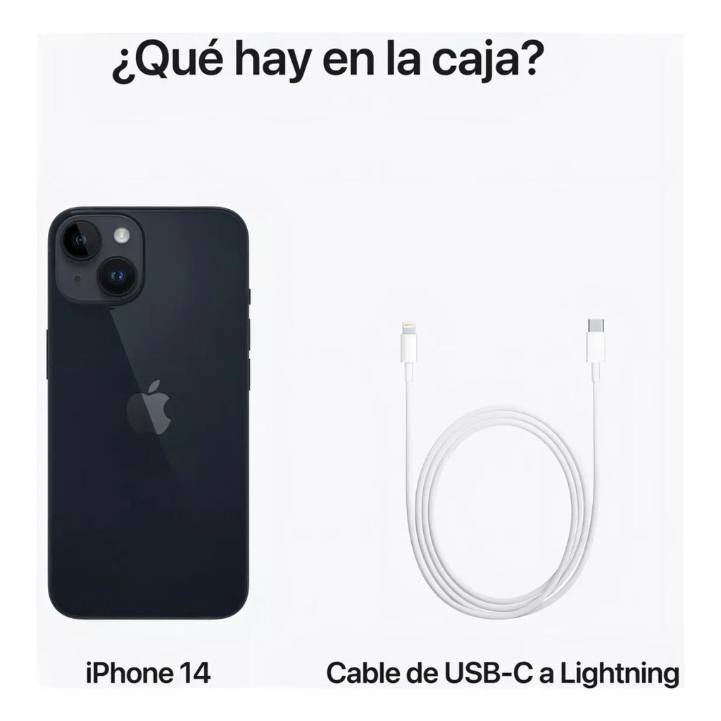 Apple iPhone 14 Dual SIM 128GB Black – 6.1" Super Retina XDR, Chip A15 Bionic – Nuevo Open Box