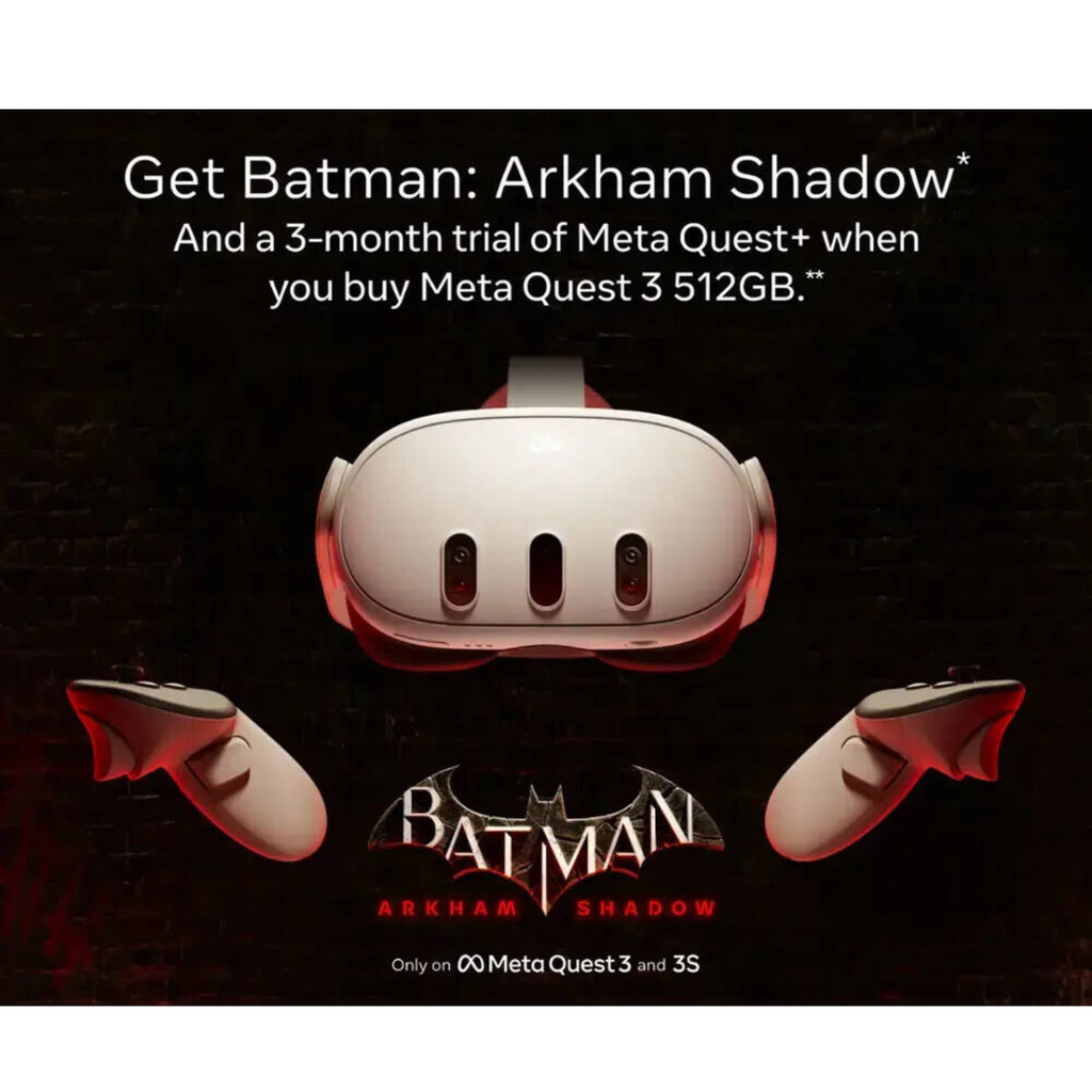 Meta Quest 3 512GB – Visor VR All-in-One con Batman: Arkham Shadow, Passthrough en Color, Lentes Pancake, OPEN BOX
