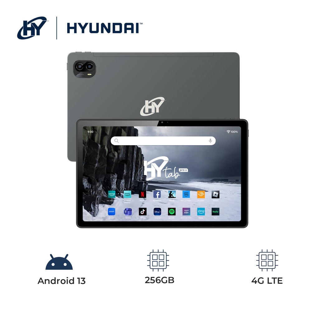 Hyundai HyTab Pro X 10LA3 Tablet - 10.3" Full HD - Octa-core (Cortex A73 Quad-core (4 Core) 2 GHz + Cortex A53 Quad-core (4 Core) 2 GHz) - 8 GB RAM - 256 GB SSD - Android 13 - 4G - Space Gray