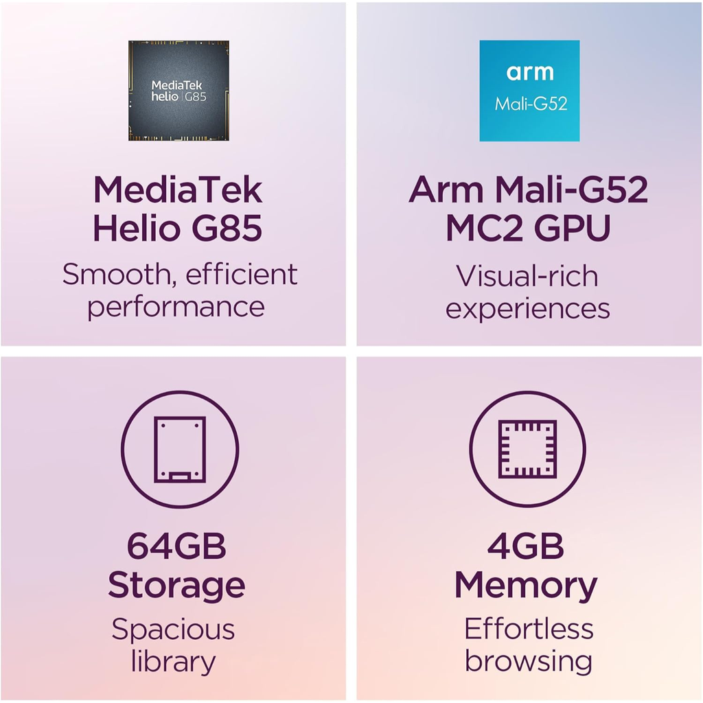 Lenovo Tab One 8.7" HD – Tablet Ultraligera, 4GB RAM, 64GB, Procesador MediaTek Helio G85, Hasta 12.5h de YouTube, con Funda Folio (Nuevo)