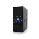 Gabinete negro Acteck, compatible con tarjetas ATX, 2 bahías externas de 5.25" y 1 de 3.5". Dos bahías internas de 3.5". . Fuente de poder 500w, conectores frontales USB