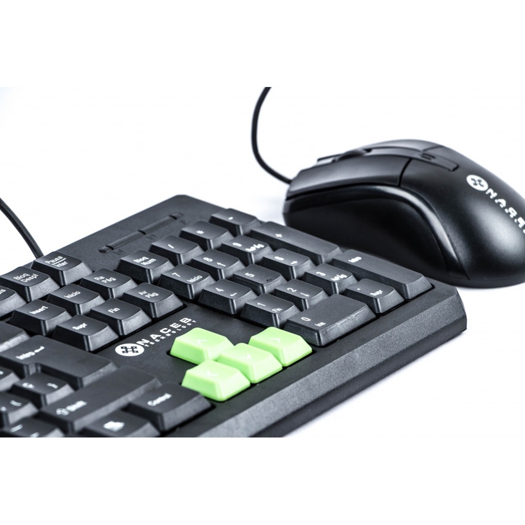 Kit de teclado y mouse Nace Technology, Estándar, Negro Refurbished Grade B