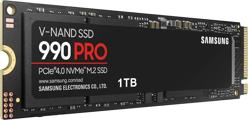 SAMSUNG 990 PRO Series - 1TB PCIe Gen4. X4 NVMe 2.0c - M.2 Internal SSD (MZ-V9P1T0B/AM)