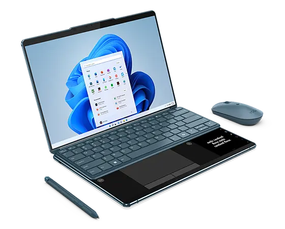Lenovo YOGA BOOK 9 13IMU9 Core™ Ultra 7 155U 1TB 16GB Dual 13.3" (2880x1800) OLED TOUCHSCREEN WIN11 TIDAL TEAL Keyboard Mouse Folio Digital Pen