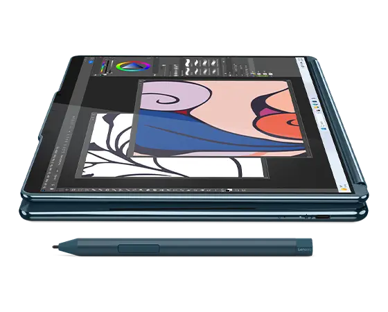 Lenovo YOGA BOOK 9 13IMU9 Core™ Ultra 7 155U 1TB 16GB Dual 13.3" (2880x1800) OLED TOUCHSCREEN WIN11 TIDAL TEAL Keyboard Mouse Folio Digital Pen