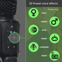 Singing Machine Máquina de Canto portátil, micrófono de Karaoke Bluetooth de Mano y Altavoz con Luces sincronizadas y 22 Efectos vocales sintonizados profesionalmente para Adultos y niños, Negro