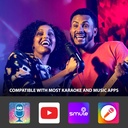 Singing Machine Máquina de Canto portátil, micrófono de Karaoke Bluetooth de Mano y Altavoz con Luces sincronizadas y 22 Efectos vocales sintonizados profesionalmente para Adultos y niños, Negro