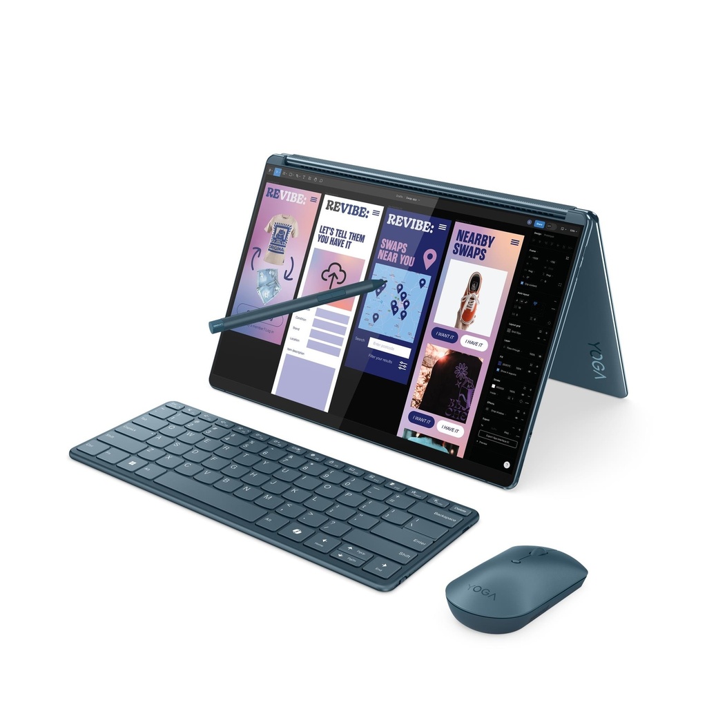 Lenovo YOGA BOOK 9 13IMU9 Core™ Ultra 7 155U 1TB 16GB Dual 13.3" (2880x1800) OLED TOUCHSCREEN WIN11 TIDAL TEAL Keyboard Mouse Folio Digital Pen