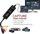 Dispositivo de captura de video de un solo toque USB 2.0 Diamond VC500 Capture contenido de VCR, videocámaras, reproductores de DVD o cualquier dispositivo que admita salida de video a través de una conexión S-Video o RCA compuesta.