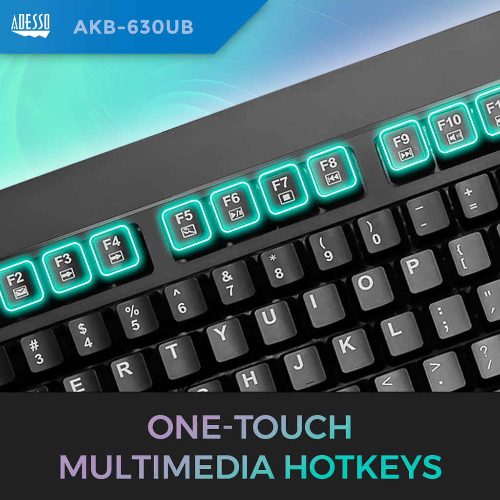 Adesso EasyTouch 630UB - Antimicrobial Waterproof Keyboard