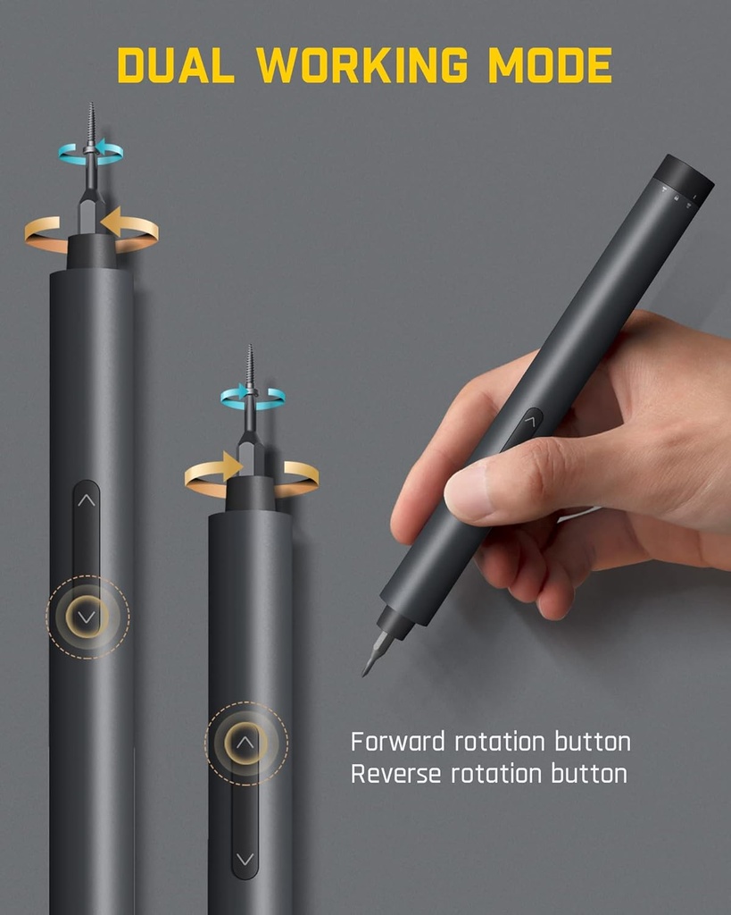 Fanttik Mini Electric Screwdriver, Precision Screwdriver Set with 24 Magnetic Precision Bits, 2 Gears Torque, Cordless, Repair Tool Set for Phone Camera Laptop Watch- E1 PRO