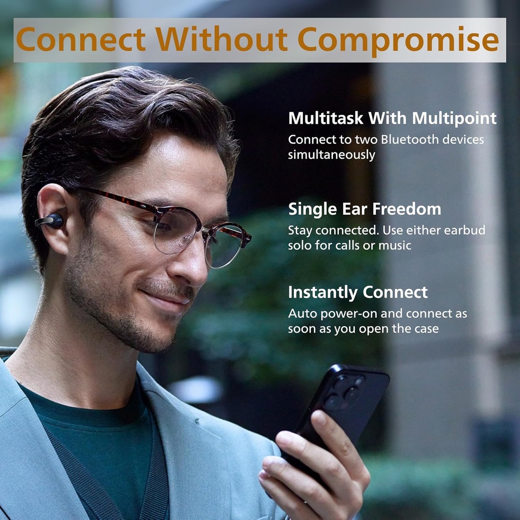 JVC Nearphone Wireless Open-Earcuff Earbuds (Black)