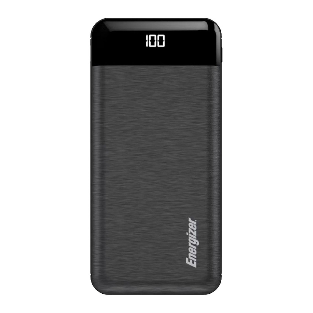 Power Bank Energizer UE20058 20000mAh Negro – Cargador Portátil de Alta Capacidad con Doble Salida USB, Carga Rápida y Diseño Compacto
