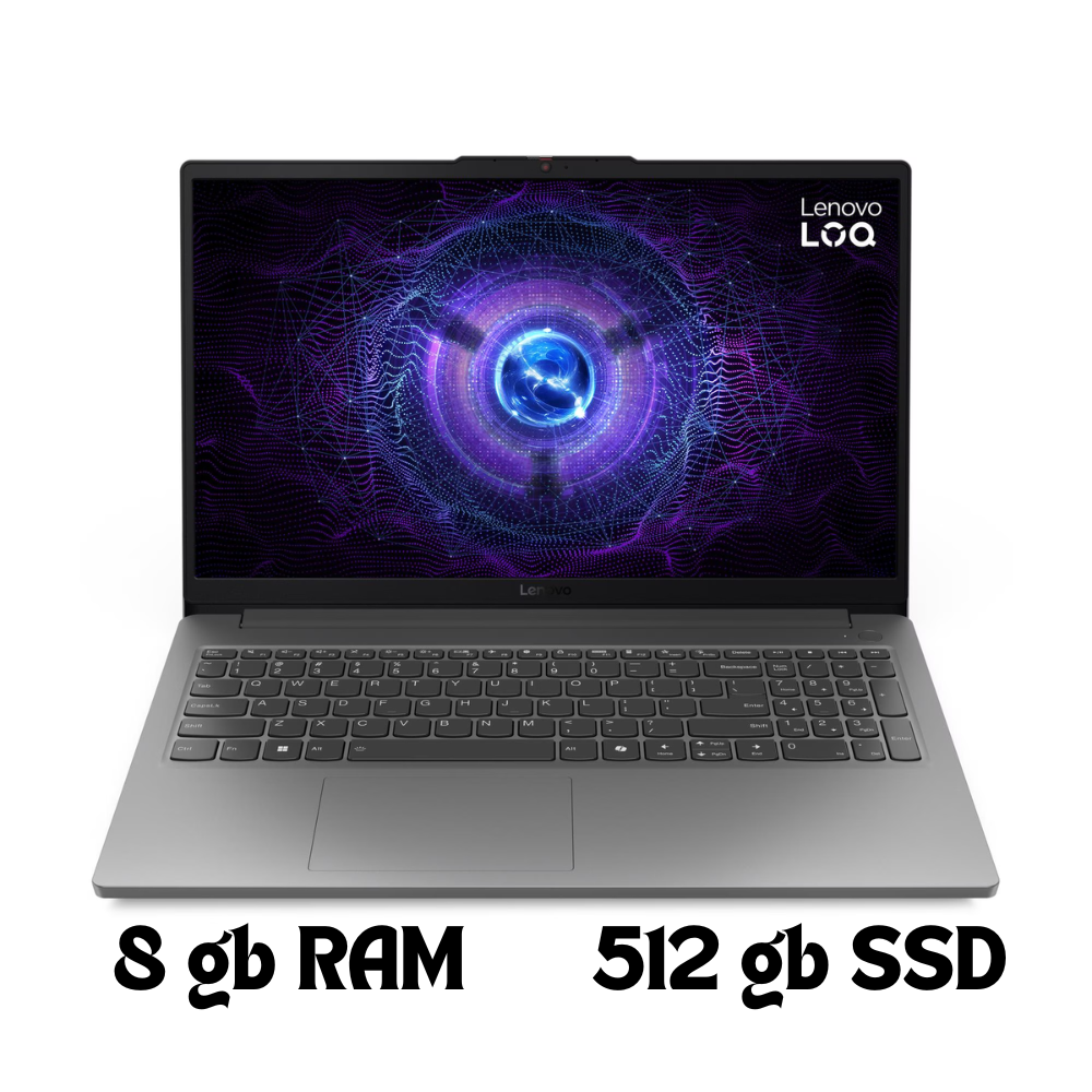 Laptop Gamer Lenovo LOQ 15IAX9E 15.6" FHD 144 Hz – Intel Core i5‑12450HX, 8GB RAM, 512GB SSD, NVIDIA GeForce RTX 2050 4GB, Windows 11 Home, Teclado Retroiluminado