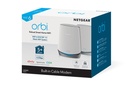 Refurbished NETGEAR Orbi Whole Home WiFi 6 System with DOCSIS 3.1 Built-in Cable Modem (CBK752) – Cable Modem Router + 1 Satellite Extender | Covers up to 5,000 sq. ft. 40+ Devices | AX4200 (Up to 4.2Gbps) Grade B