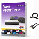 Roku Premiere 3920RW – Reproductor de Streaming 4K HDR, Wi-Fi Rápido, Control Remoto, Cable HDMI Incluido, Fácil Instalación