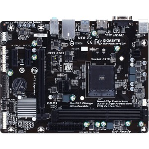 Gigabyte Ultra Durable GA-AM1M-S2H Desktop Motherboard - AMD Chipset - Socket AM1 - Micro ATX