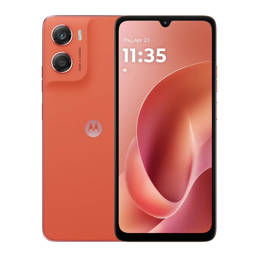 Motorola Moto G06 Naranja – Smartphone 4GB RAM, 128GB Almacenamiento, Pantalla 6.6″ HD+, Batería de larga duración, Cámara con IA